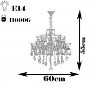لوستر چشمه نور 12 شعله کد C2770/6-A آنتیک